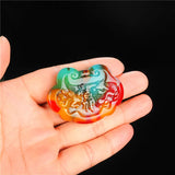 Dragon Phoenix Jade Pendant Necklace Chinese Hand-Carved Natural Charm Jewelry