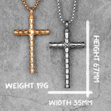 Dragon Scale Cross Long Men Necklace Pendants Chain Stainless Steel Jewelry