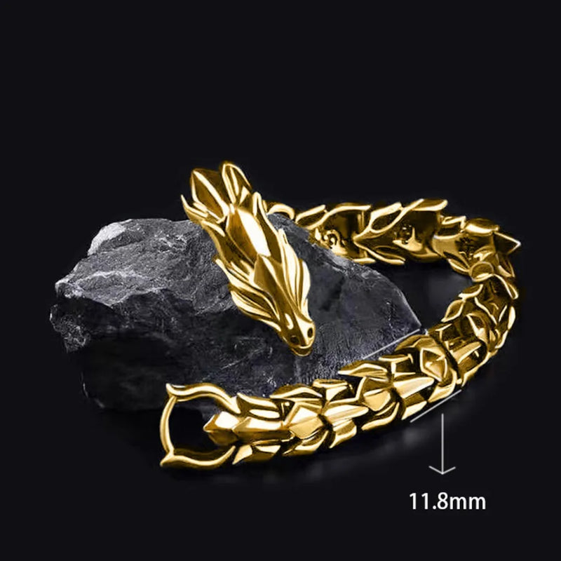 Dragon Scale Link Chain Bracelet Vintage Alloy Hip-hop Dragons Style Hand Chain