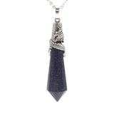 Dragon Wrapped Stone Pendant Amethysts Green Aventurine Opal Pink Crystal