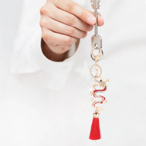 Dragon Year Keyring Rhinestone Dragon Keychain Backpack Pendant