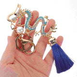 Dragon Year Keyring Rhinestone Dragon Keychain Backpack Pendant
