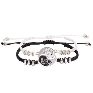Dragon Yin Yang Tai Chi Necklace Bracelet Set