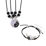 Dragon Yin Yang Tai Chi Necklace Bracelet Set