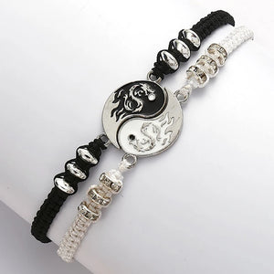 Dragon Yin Yang Tai Chi Necklace Bracelet Set