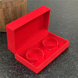 Dragon & Phoenix Flocking Bracelet Box Wedding Knot Clamshell Bell Pair Box