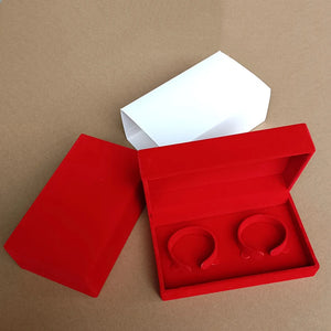 Dragon & Phoenix Flocking Bracelet Box Wedding Knot Clamshell Bell Pair Box
