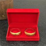Dragon & Phoenix Flocking Bracelet Box Wedding Knot Clamshell Bell Pair Box