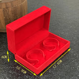Dragon & Phoenix Flocking Bracelet Box Wedding Knot Clamshell Bell Pair Box