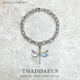 Dragonfly Charm Bracelet 925 Sterling Silver Bohemia Jewelry
