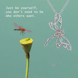 Dragonfly Heart Pendant Hollow Craft 925 Sterling Silver Necklace
