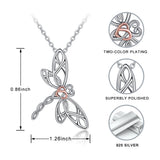 Dragonfly Heart Pendant Hollow Craft 925 Sterling Silver Necklace