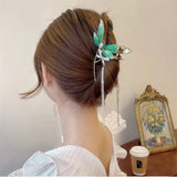 Dragonfly Rhinestone Hair Pins Tassel Clip Coiled Hair Accessories for Women