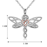 Dragonfly Urn Necklace for Ashes Celtic Jewelry Cremation Pendant