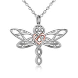 Dragonfly Urn Necklace for Ashes Celtic Jewelry Cremation Pendant