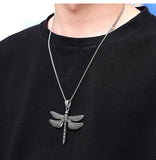 Dragonfly Stainless Steel Pendant Necklace Men Women Animal Jewelry