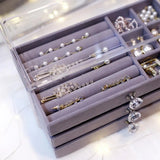 Acrylic Jewelry Display Box Organizer for Bracelet Earrings Ring