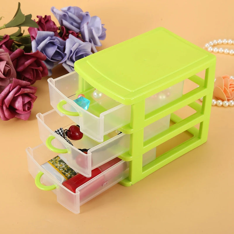 3-Layer Green Drawer Organizer Jewelry Makeup Storage Box