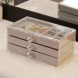 Plastic Jewelry Storage Box Transparent Makeup Earrings Bracelet Ring Box