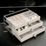Plastic Jewelry Storage Box Clear Finish Makeup Earrings Bracelet Ring Organizer