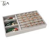 Velvet Jewelry Storage Tray Ring Bracelet Earring Holder Organizer