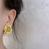 Vintage Medieval Clip Earrings Flowers Pearls