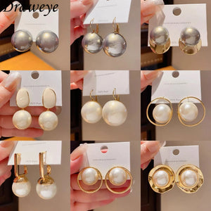 Vintage Pearls Stud Earrings Sweet Hot Jewelry