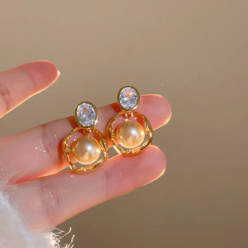 Vintage Pearls Stud Earrings Sweet Hot Jewelry
