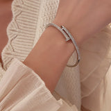 Vintage Zircon Bracelet for Women, Geometric Jewelry