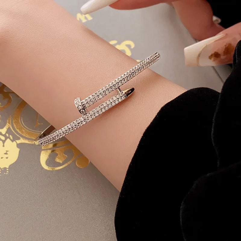 Vintage Zircon Bracelet for Women, Geometric Jewelry