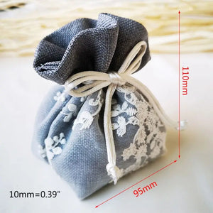 Embroidered Floral Jewelry Storage Bag Drawstring Pouch Organizer