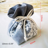 Embroidered Floral Jewelry Storage Bag Drawstring Pouch Organizer