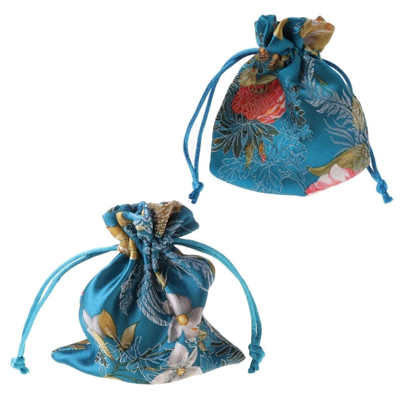 Chinese Flower Embroidery Jewelry Bag Organizer