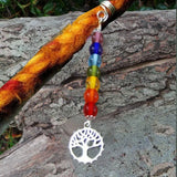 Chakra Pendant Beads Rainbow Dread Bead Silver-Gold Jewelry