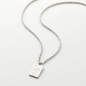 Calligraphy Necklace Allah Ayatul Kursi Stainless Steel Muslim Alhamdulilah Tag