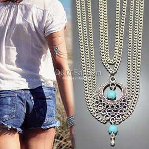 Dream Catcher Drape Chain Bangle Bracelet Armband Upper Arm Cuff