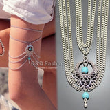 Dream Catcher Drape Chain Bangle Bracelet Armband Upper Arm Cuff
