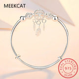 Dream Catcher Feather Tassel Charm Bracelet Women Silver 925 Bangle