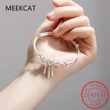 Dream Catcher Feather Tassel Charm Bracelet Women Silver 925 Bangle