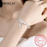 Dream Catcher Feather Tassel Charm Bracelet Women Silver 925 Bangle