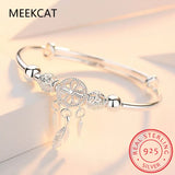 Dream Catcher Feather Tassel Charm Bracelet Women Silver 925 Bangle