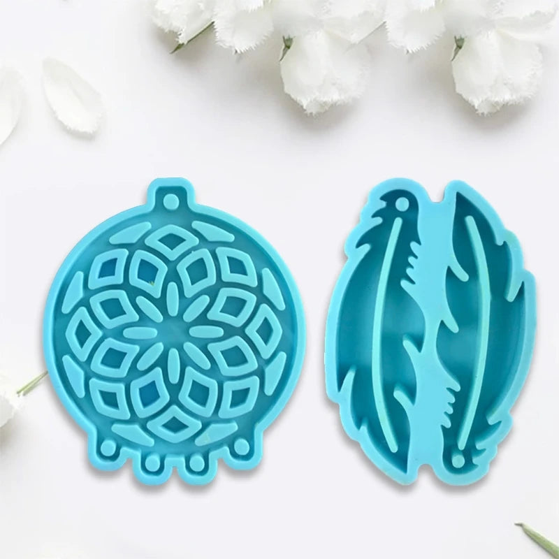 Feathers Earrings Epoxy Resin Mold Jewelry Pendant Silicone Mould