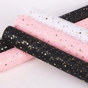 Star Moon Yarn Wrapping Paper Fresh Flowers Bouquet Decor