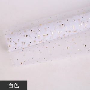 Star Moon Yarn Wrapping Paper Fresh Flowers Bouquet Decor