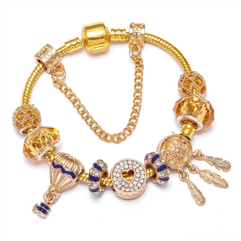 Dream Catcher Charm Bead With Hot Air Balloon Pendants DIY Bracelet