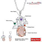 Flower Pendant Necklace Big Zircon Party Jewelry
