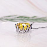 DC1989 Topaz Zirconia Pendant Necklace Delicate Cut Prong Jewelry