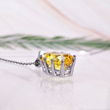 DC1989 Topaz Zirconia Pendant Necklace Delicate Cut Prong Jewelry