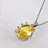 DC1989 Topaz Zirconia Pendant Necklace Delicate Cut Prong Jewelry