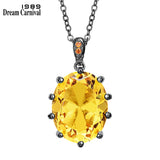 DC1989 Topaz Zirconia Pendant Necklace Delicate Cut Prong Jewelry
